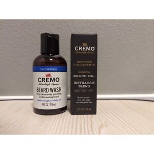 CREMO Thickening Beard Wash + Distiller's Blend Beard Oil